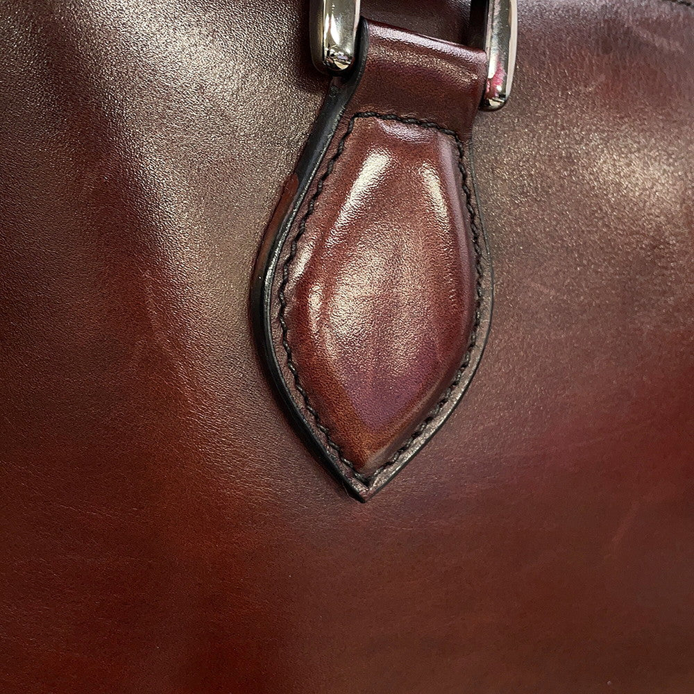 Berluti Calligraphy Tote Bag Brown Leather