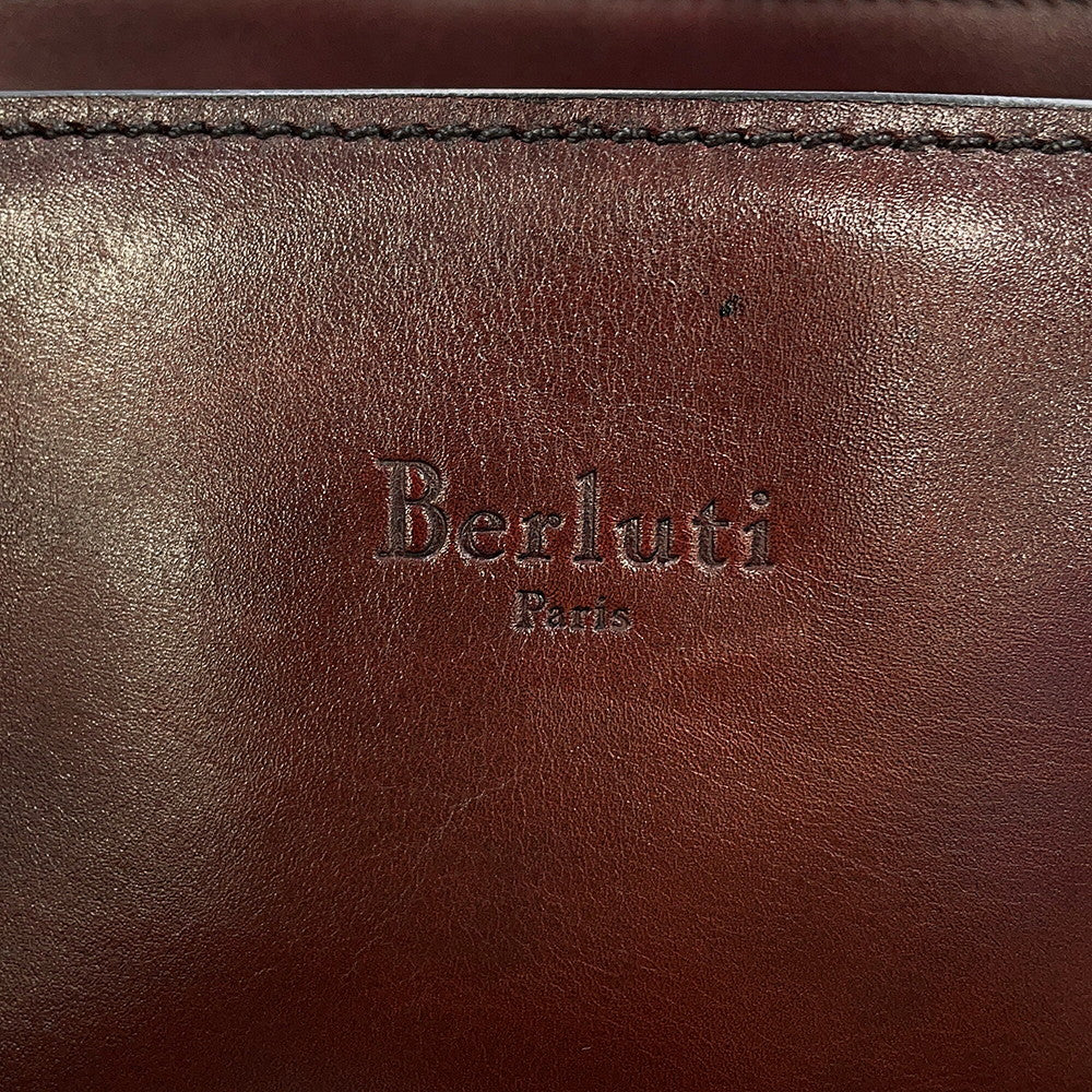 Berluti Calligraphy Tote Bag Brown Leather