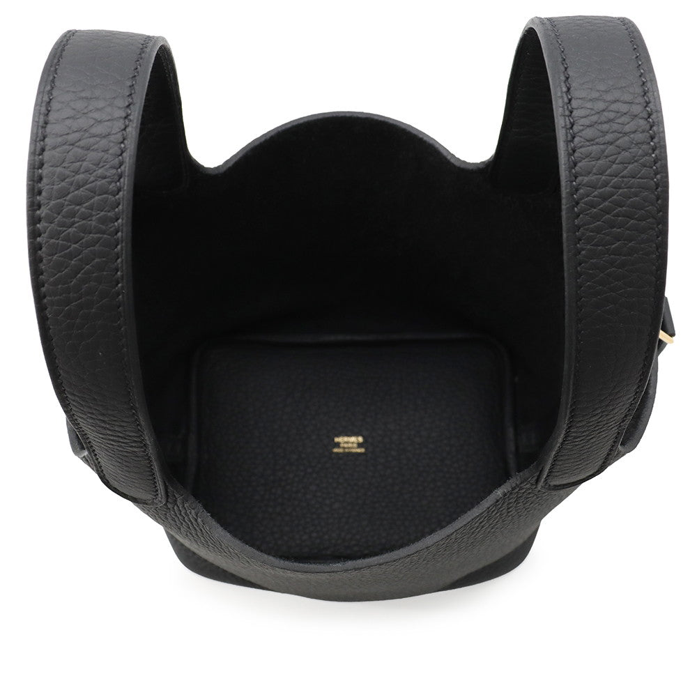 HERMES Picotin Lock Black Taurillon Clemence Size PM