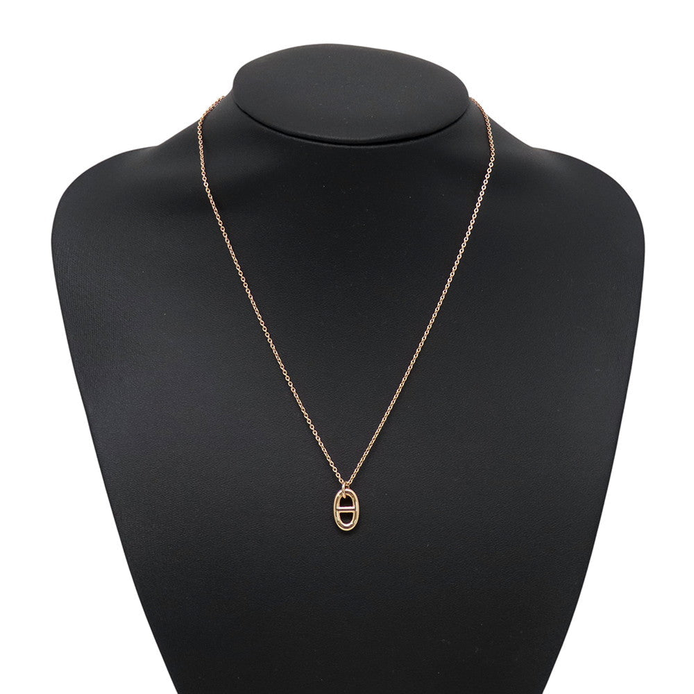 HERMES Chaine d'Ancre Farandole Necklace Size PM 18K Pink Gold