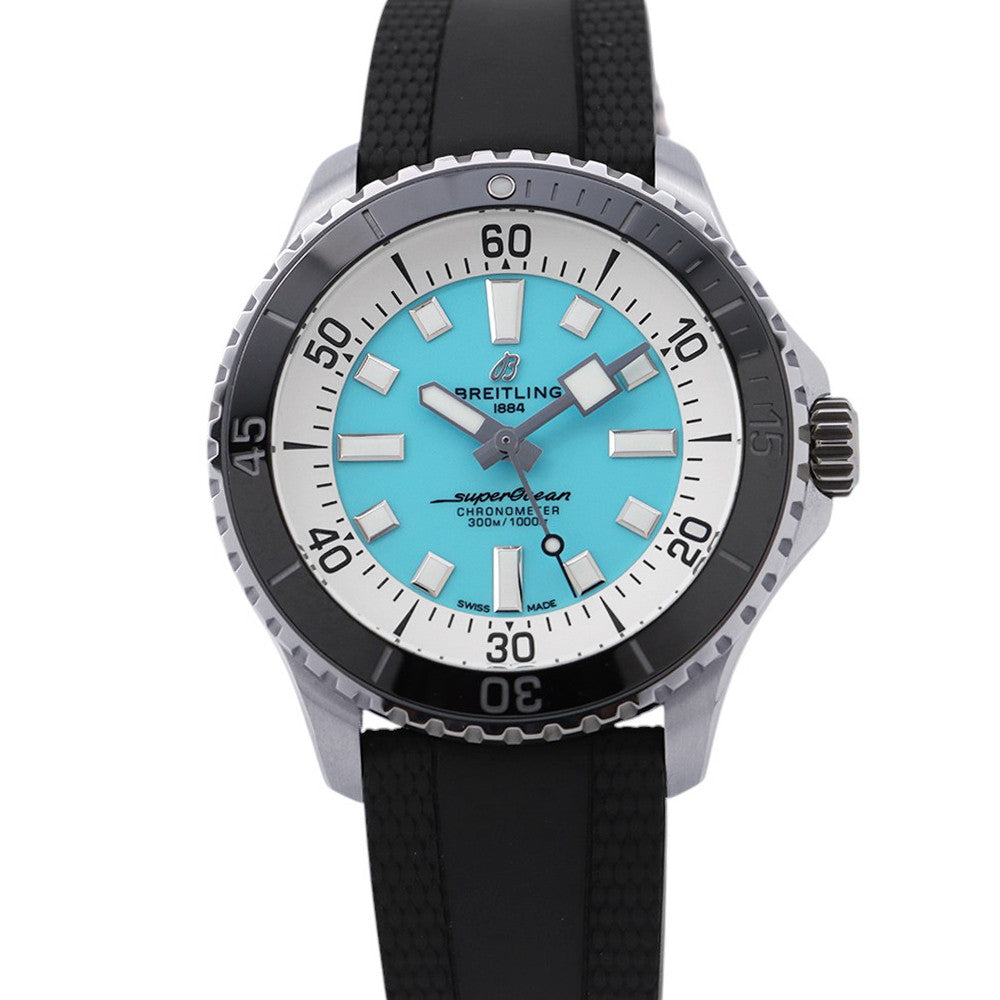 BREITLING Superocean Automatic 44 W44mm Stainless Steel Rubber Turquise Blue DialA17376211L2S1
