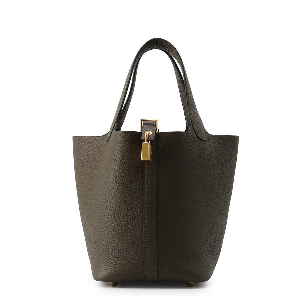 HERMES Picotin Lock Vertroden Taurillon Clemence Size PM
