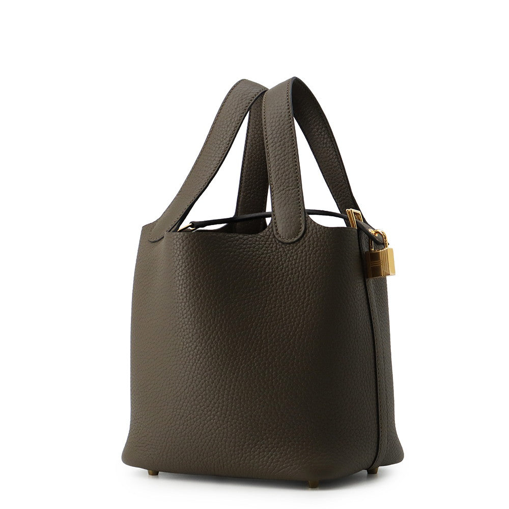 HERMES Picotin Lock Vertroden Taurillon Clemence Size PM