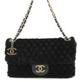 CHANEL Lapin ChainShoulder Bag Black Lapin Leather Size 25