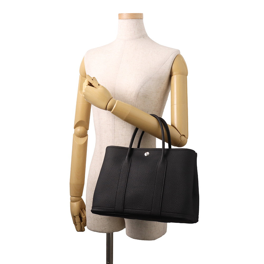 HERMES Garden Party Black Negonda Leather Size TPM