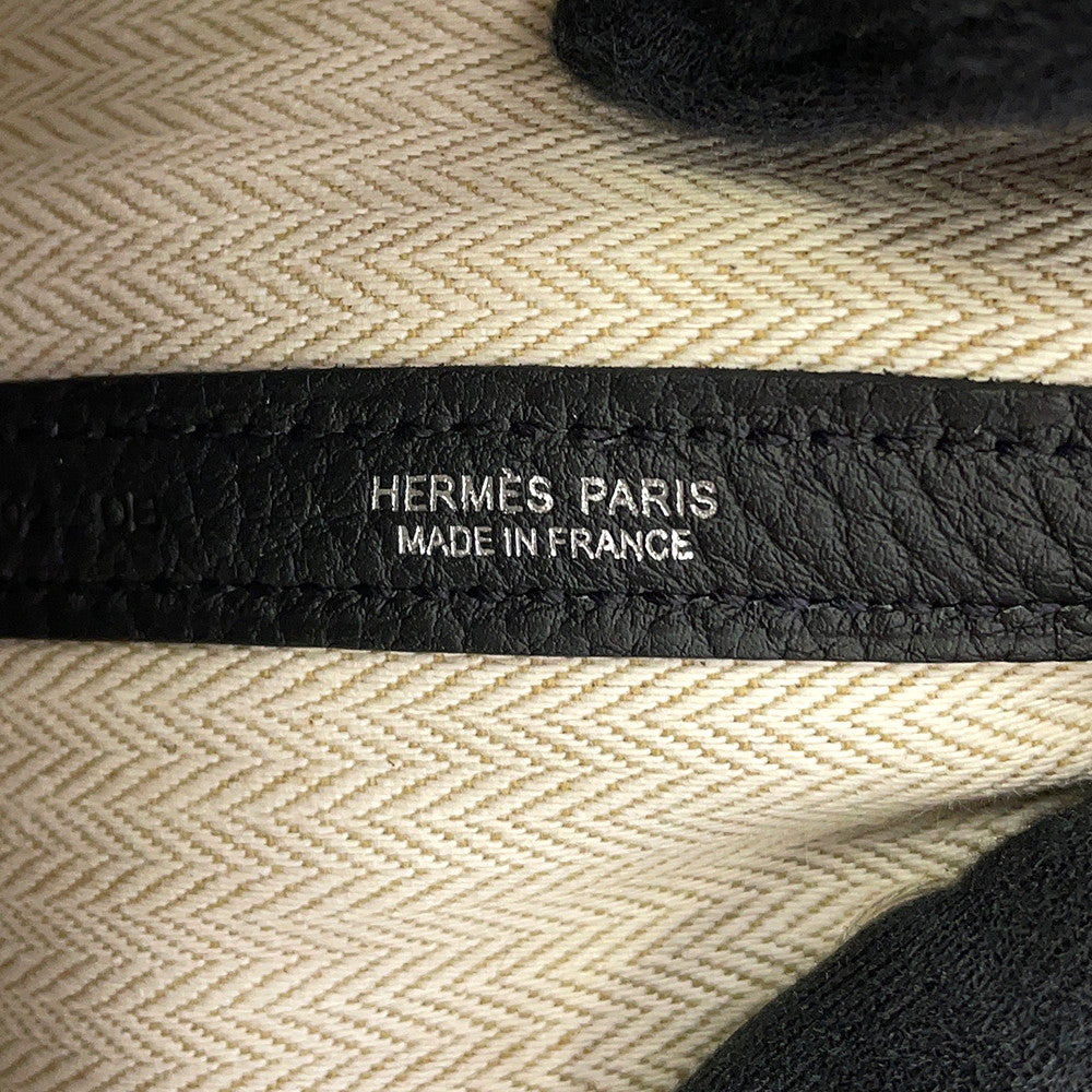 HERMES Garden Party Black Negonda Leather Size TPM