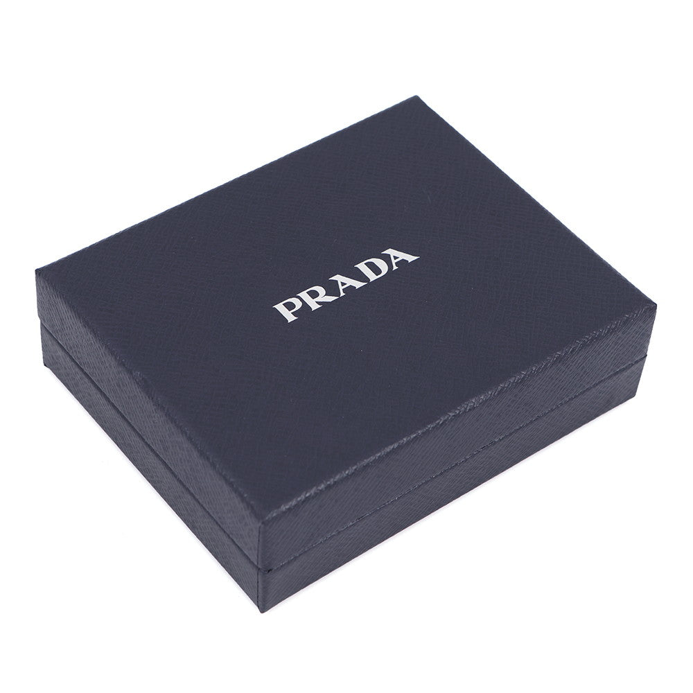 PRADA Triangle Logo Compact Wallet Black1ML050 Leather