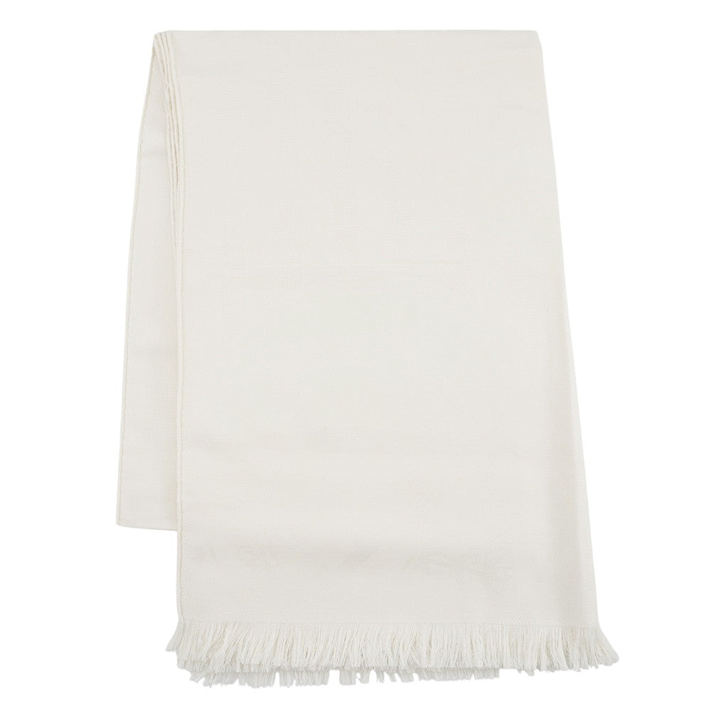HERMES Stole New Libris Size 75x213 cm Ivoire Cashmere85% Silk15%