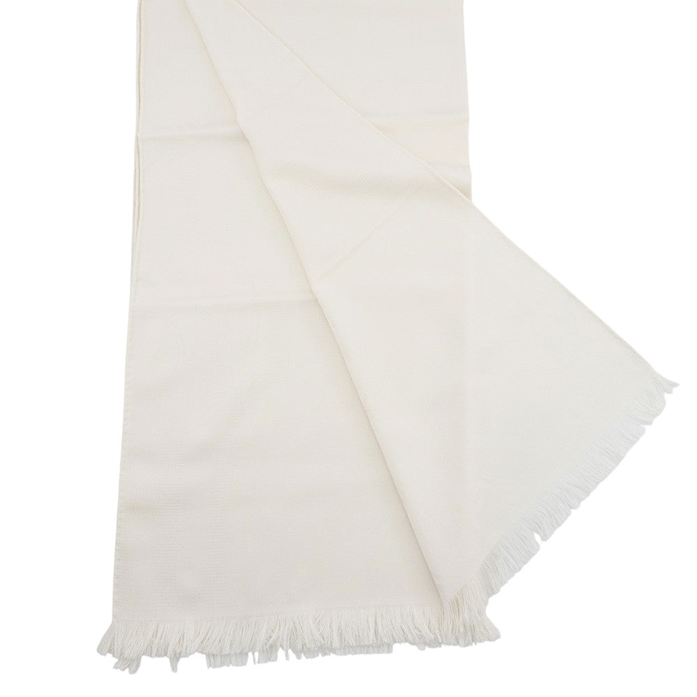 HERMES Stole New Libris Size 75x213 cm Ivoire Cashmere85% Silk15%