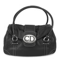 Dior CD Logo Handbag Black Leather