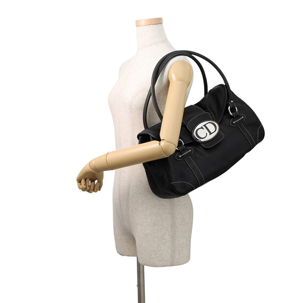 Dior CD Logo Handbag Black Leather