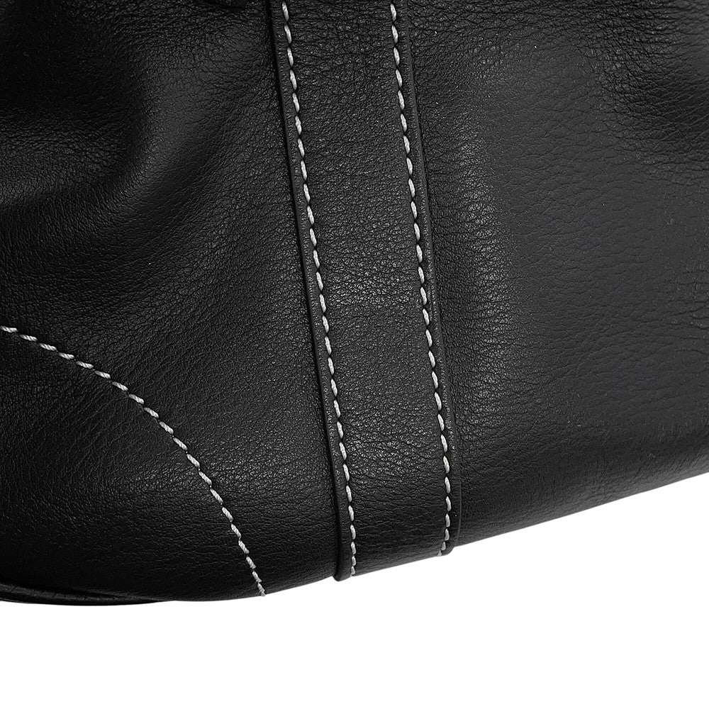 Dior CD Logo Handbag Black Leather