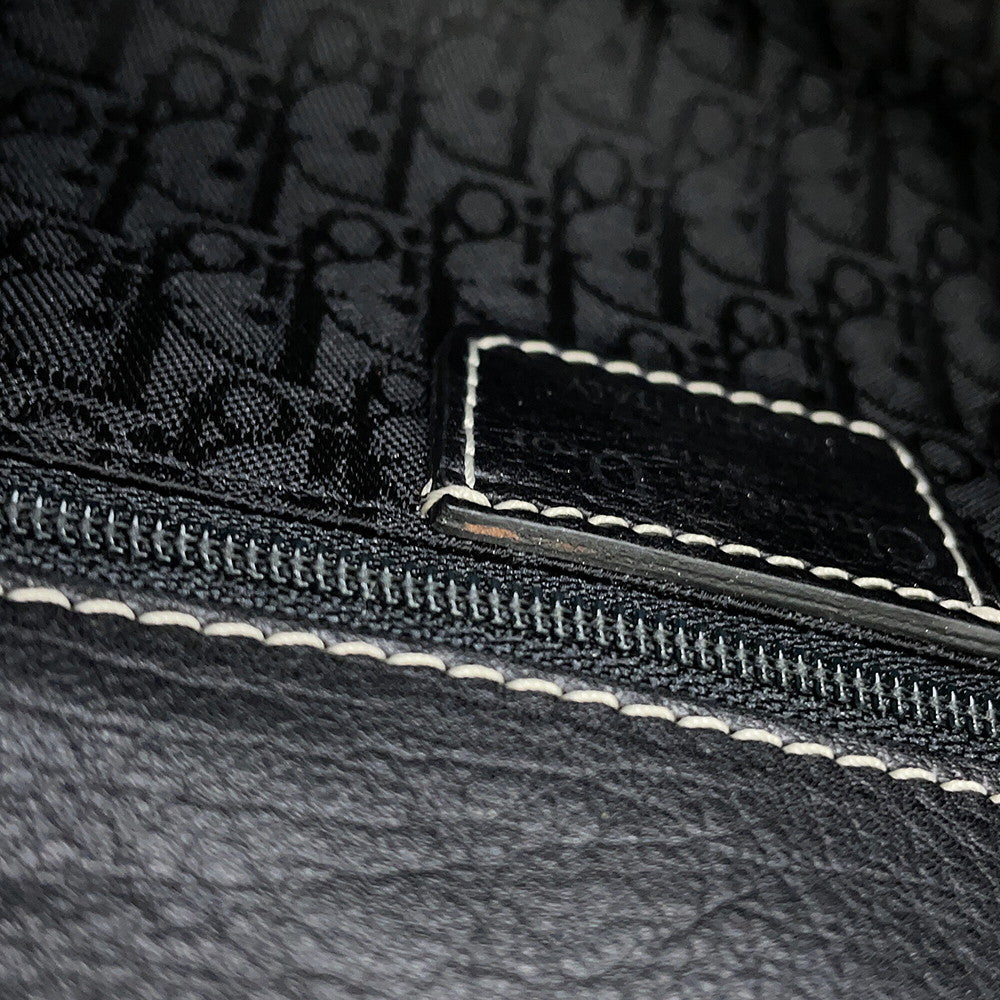 Dior CD Logo Handbag Black Leather