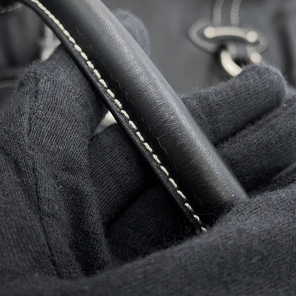 Dior CD Logo Handbag Black Leather