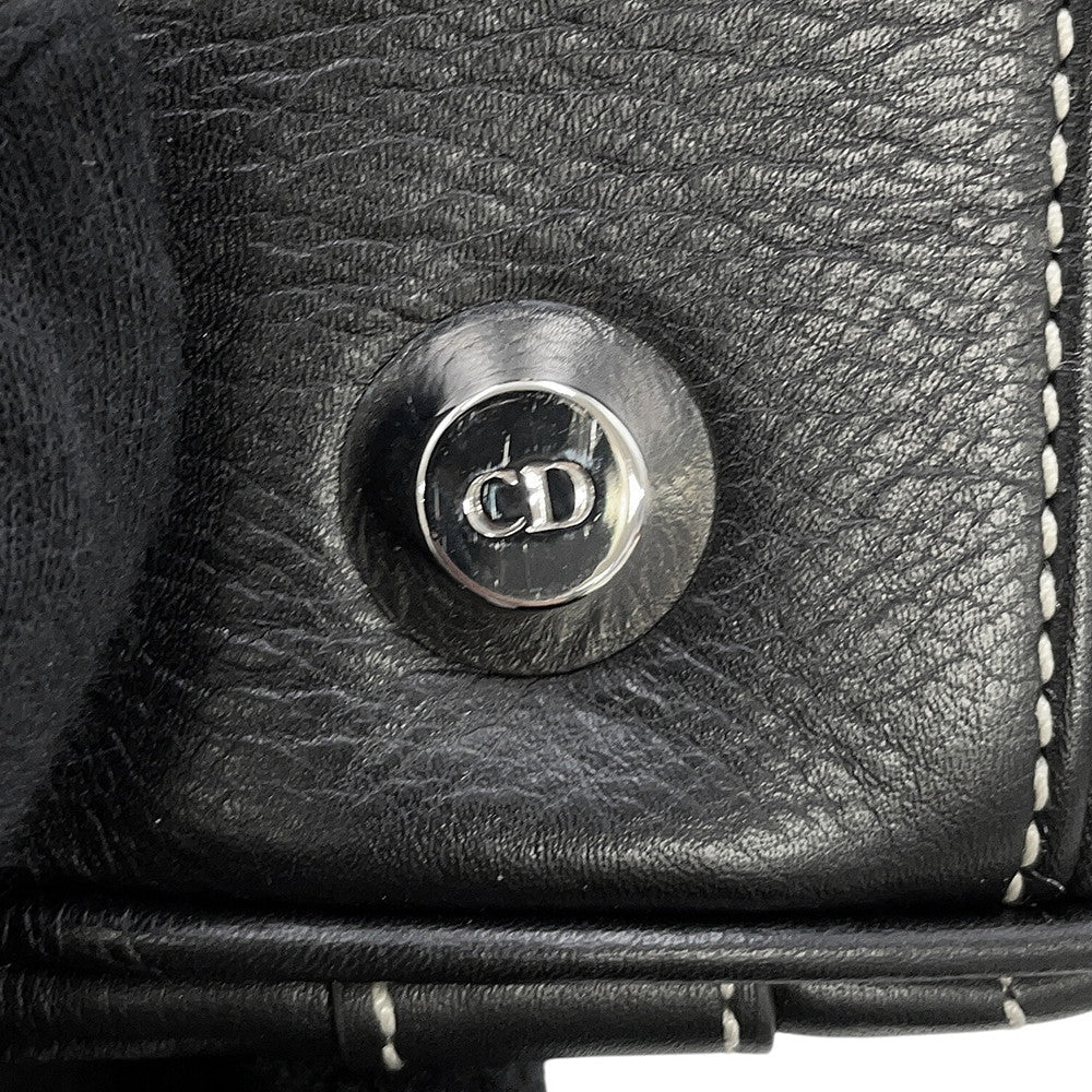 Dior CD Logo Handbag Black Leather
