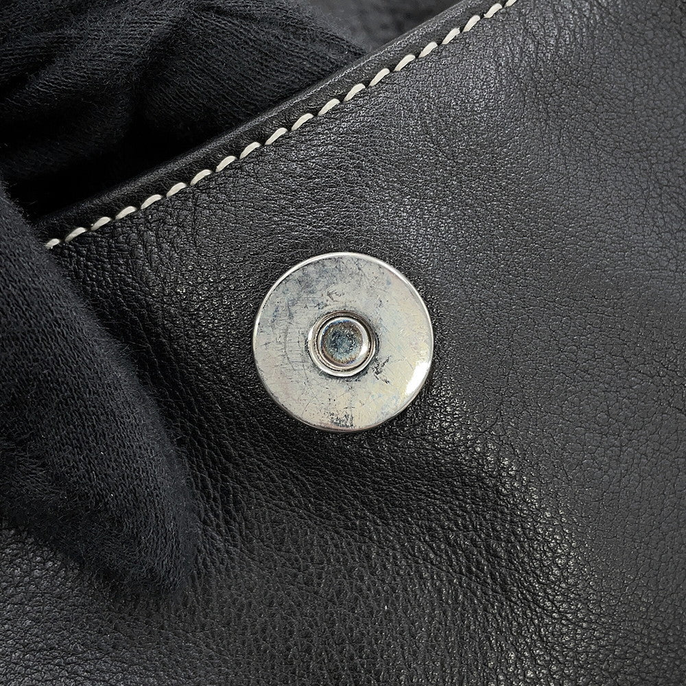 Dior CD Logo Handbag Black Leather