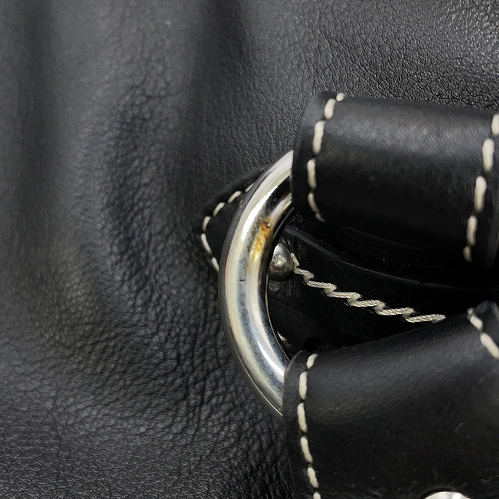 Dior CD Logo Handbag Black Leather