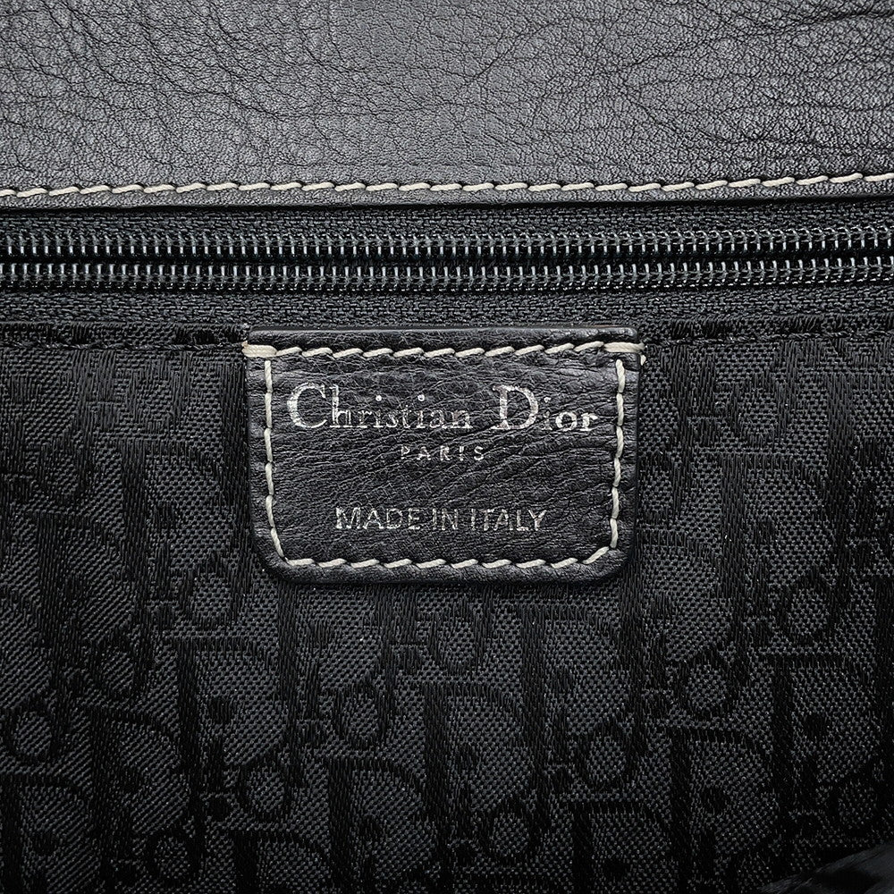 Dior CD Logo Handbag Black Leather