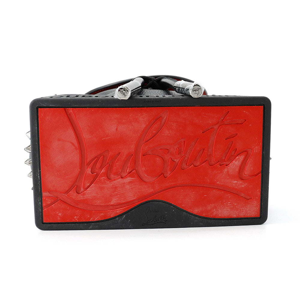 Christian Louboutin Explorer Funk Studded Backpack Black/Red3215038 Leather Canvas Size Small