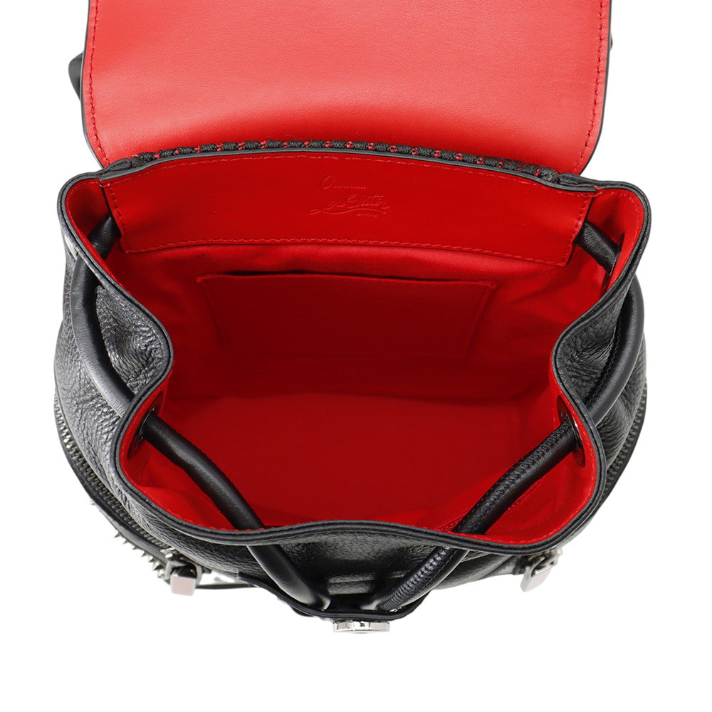 Christian Louboutin Explorer Funk Studded Backpack Black/Red3215038 Leather Canvas Size Small
