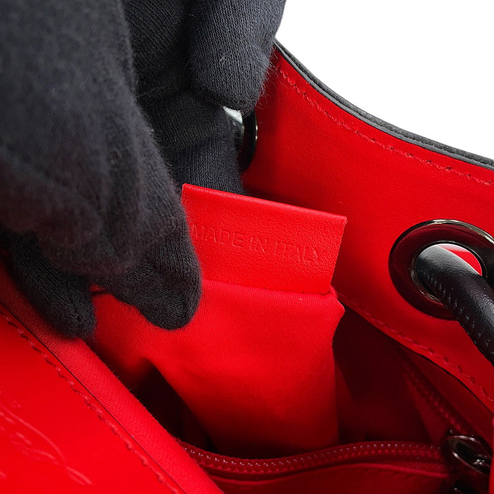 Christian Louboutin Explorer Funk Studded Backpack Black/Red3215038 Leather Canvas Size Small