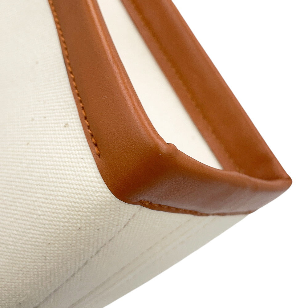 Christian Louboutin BY MY SIDE Tote Natural/Brown1245235 Canvas Leather Size Mini