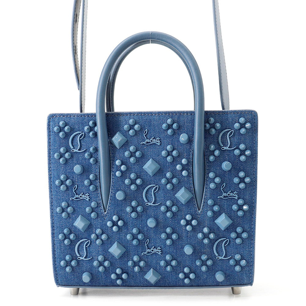 Christian Louboutin Paloma Denim Top Handle Blue3245299 Denim Leather Size Mini