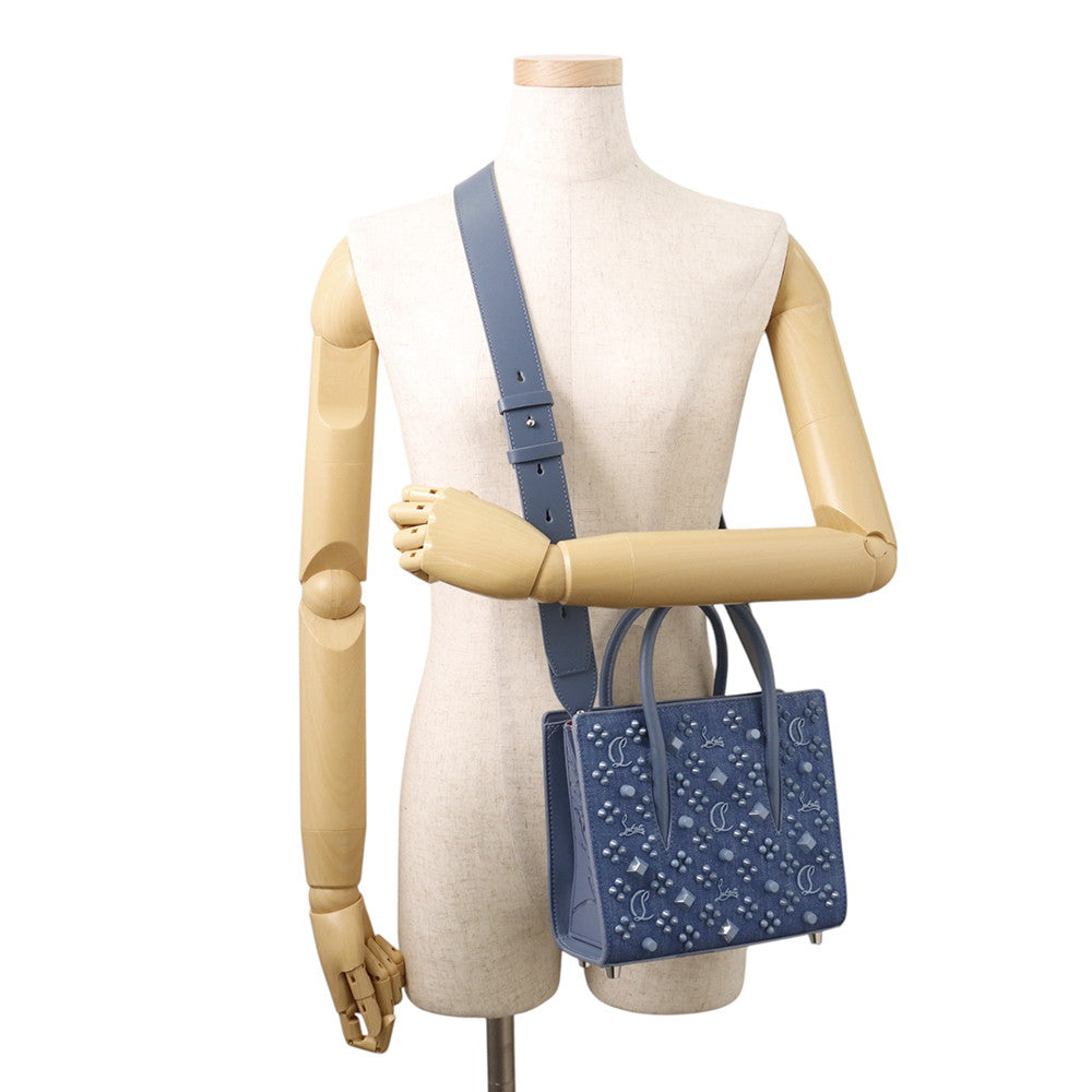 Christian Louboutin Paloma Denim Top Handle Blue3245299 Denim Leather Size Mini