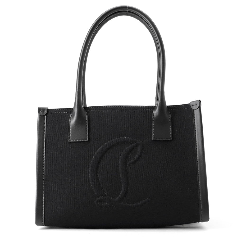 Christian Louboutin By My Side Tote Black1245233 Canvas Leather Size Small
