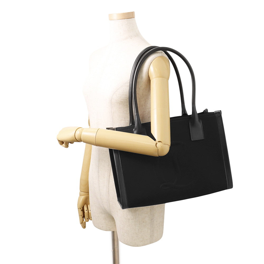 Christian Louboutin By My Side Tote Black1245233 Canvas Leather Size Small