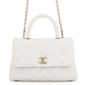 CHANEL Coco Handle 2WAYHandbag WhiteA92990 Caviar Leather Size XS