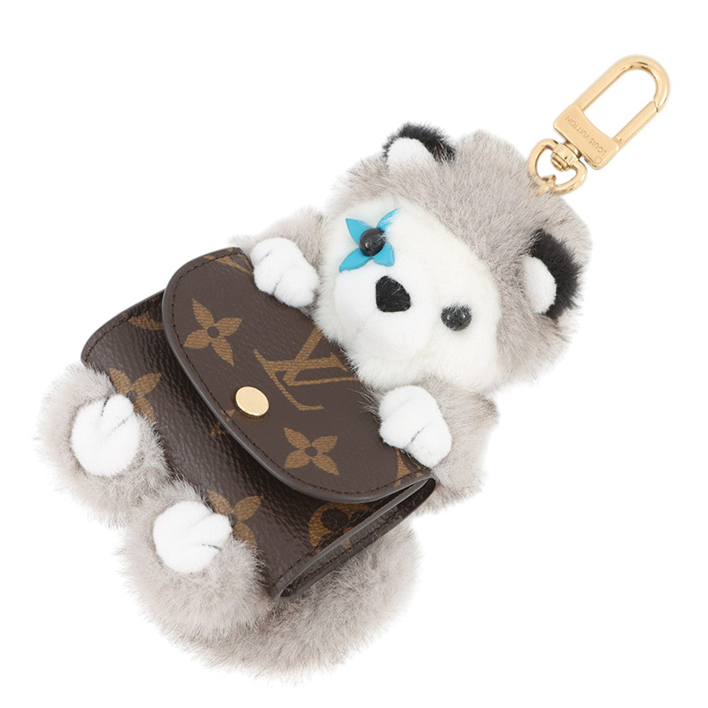 LOUIS VUITTON Bag Charm - LV Cute Husky Brown/MulticolorM03231 Monogram Fabric Plastic
