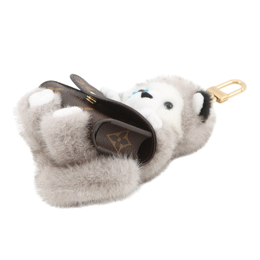 LOUIS VUITTON Bag Charm - LV Cute Husky Brown/MulticolorM03231 Monogram Fabric Plastic