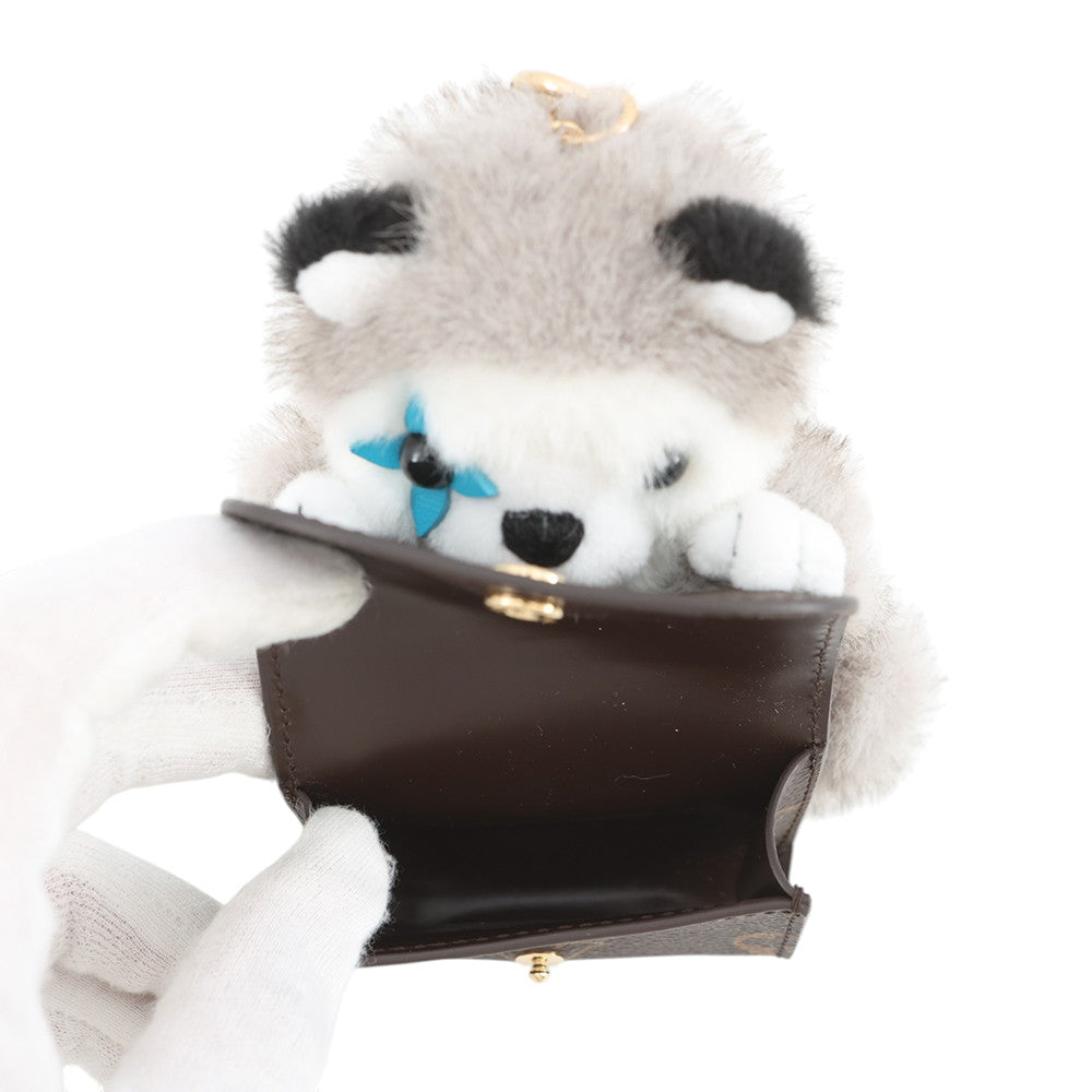 LOUIS VUITTON Bag Charm - LV Cute Husky Brown/MulticolorM03231 Monogram Fabric Plastic