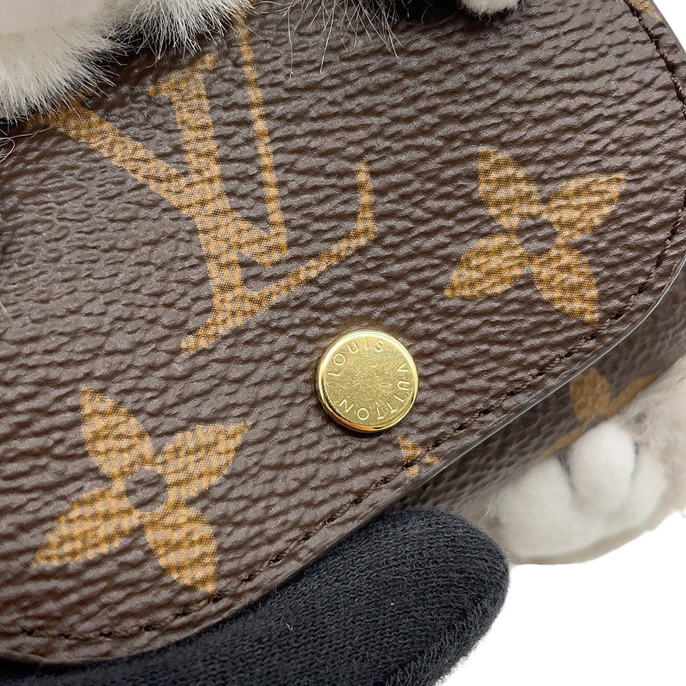LOUIS VUITTON Bag Charm - LV Cute Husky Brown/MulticolorM03231 Monogram Fabric Plastic