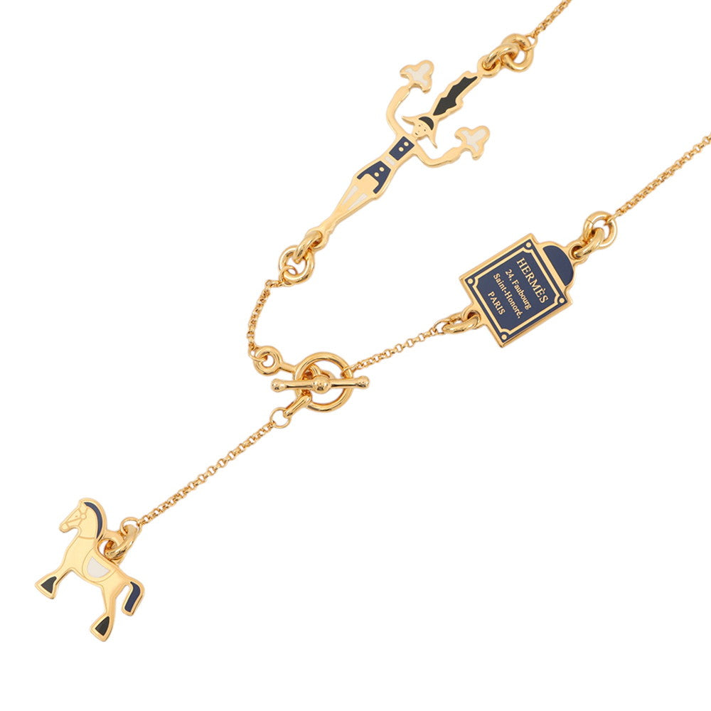 HERMES Cheval Grand Parade NecklaceH100005FAF Metal Lacquer
