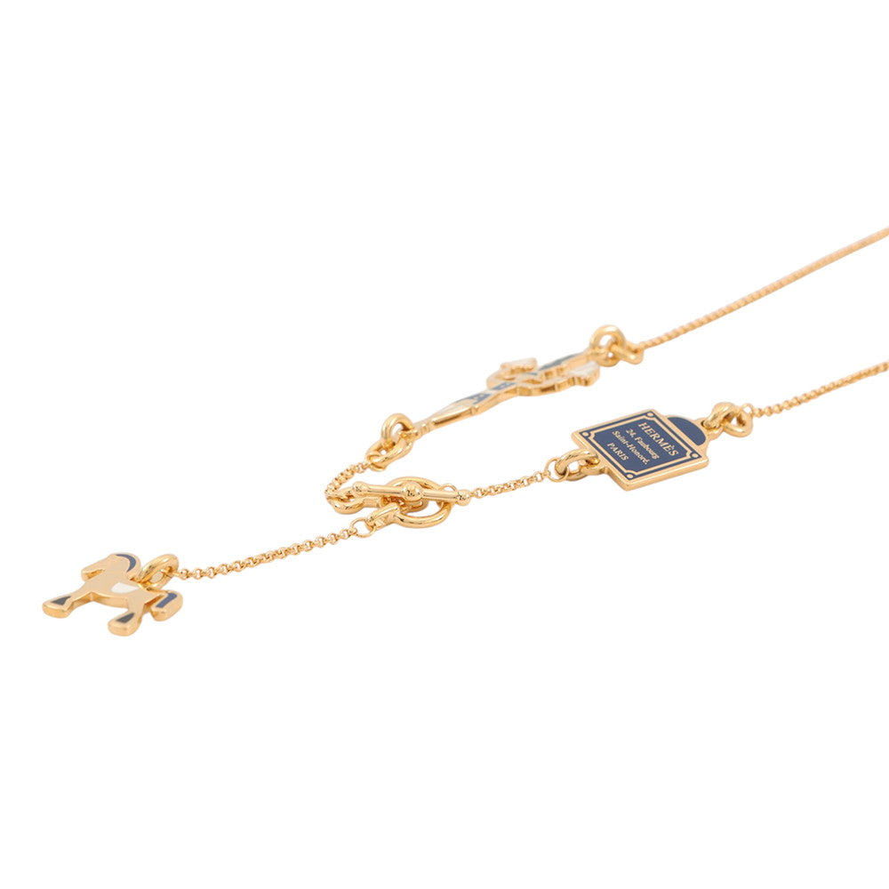 HERMES Cheval Grand Parade NecklaceH100005FAF Metal Lacquer