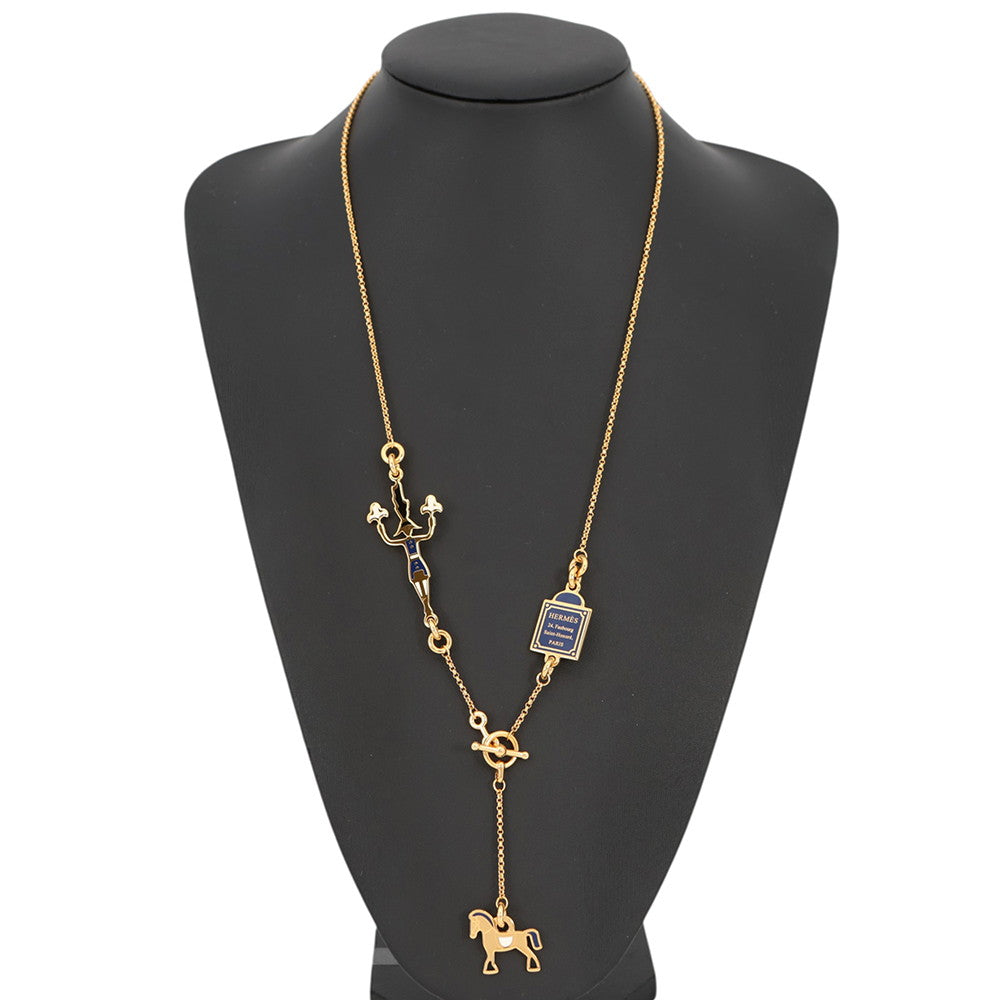 HERMES Cheval Grand Parade NecklaceH100005FAF Metal Lacquer