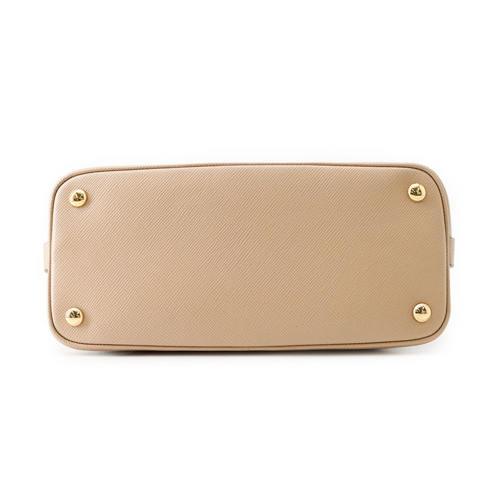 PRADA Matinee 2-Way Handbag Beige1BA251 Leather Size Small