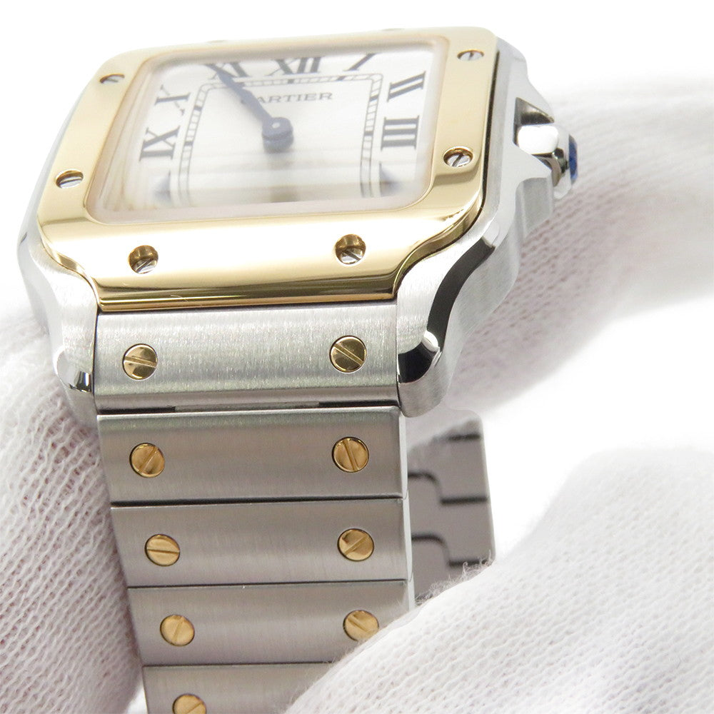 CARTIER Santos de Cartier watch W34.5mm x H27.0mm Stainless Steel K18YG Silver DialW2SA0033