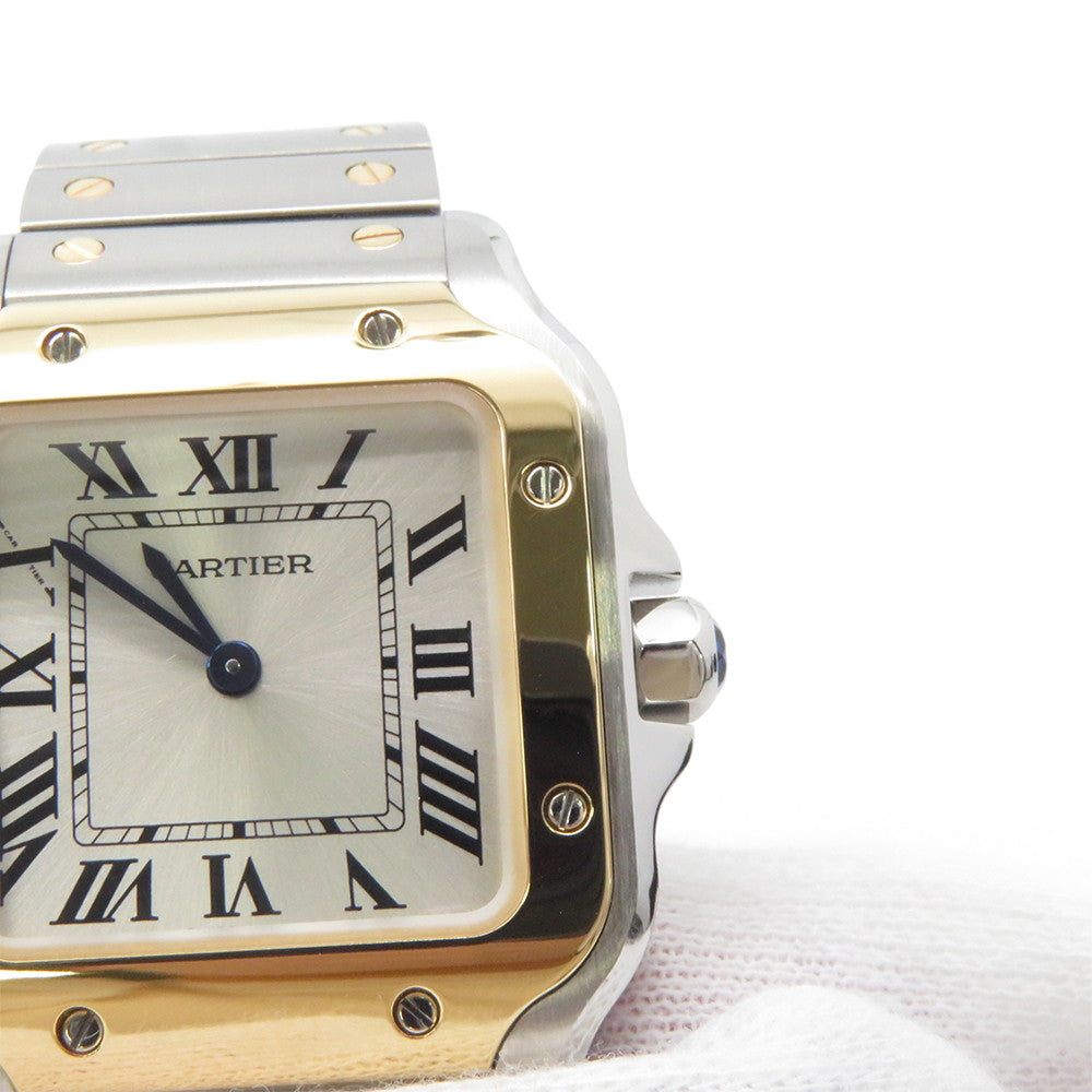 CARTIER Santos de Cartier watch W34.5mm x H27.0mm Stainless Steel K18YG Silver DialW2SA0033