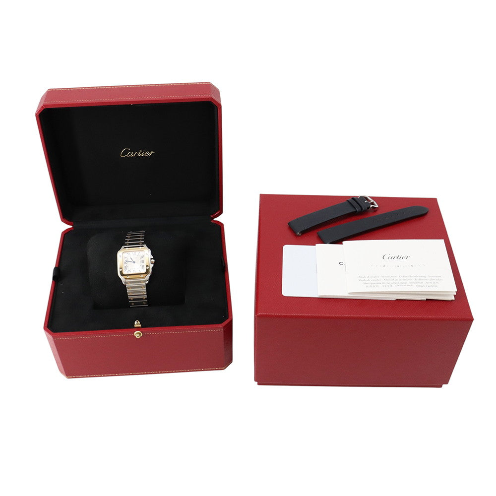 CARTIER Santos de Cartier watch W34.5mm x H27.0mm Stainless Steel K18YG Silver DialW2SA0033