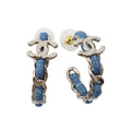 CHANEL CC Logo Hoop Earrings DenimABF160 Denim Metal