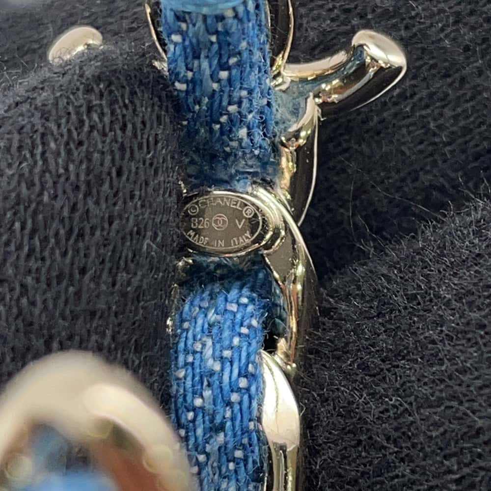 CHANEL CC Logo Hoop Earrings DenimABF160 Denim Metal