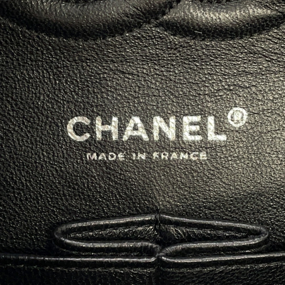 CHANEL Matelasse Double Flap Chain Shoulder Bag Black/WhiteA01112 Tweed Size 25