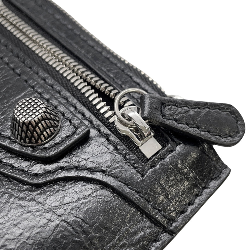 BALENCIAGA Luca Goal Bag Charm Belt Size 105 Black718979 Leather