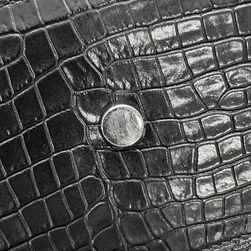 SAINT LAURENT PARIS Jour Baby Black421863 Croco embossed leather