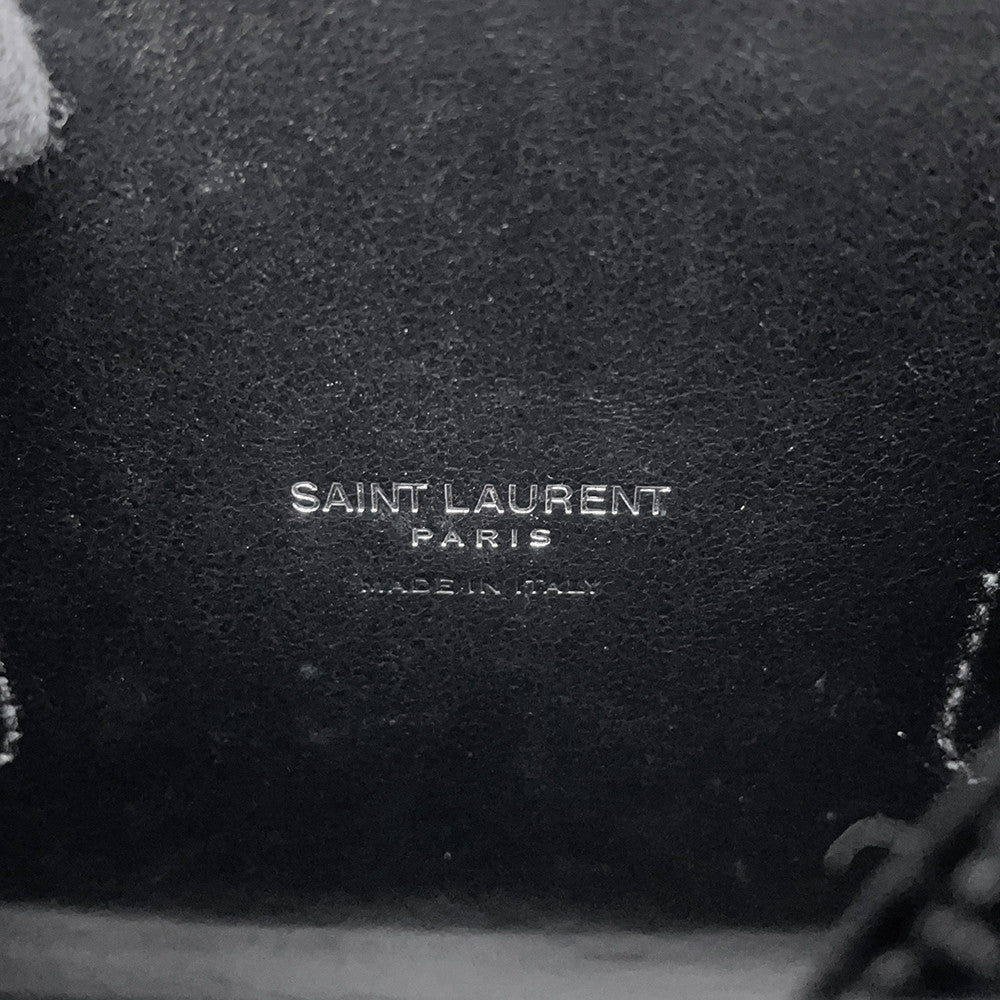 SAINT LAURENT PARIS Jour Baby Black421863 Croco embossed leather