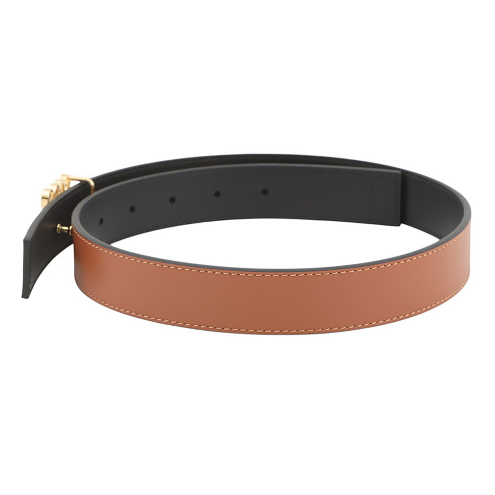 LOEWE Anagram Belt Reversible Size 65/26 Tan/Black Leather