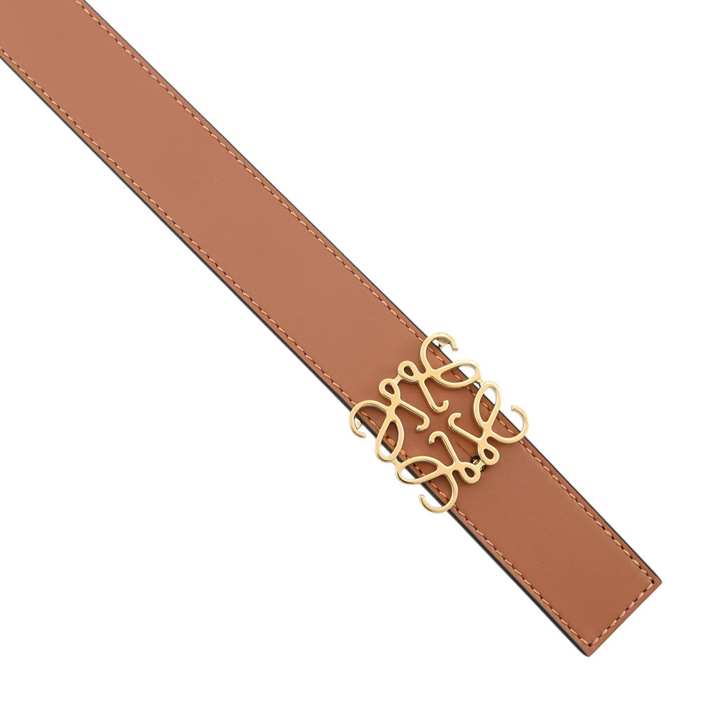 LOEWE Anagram Belt Reversible Size 65/26 Tan/Black Leather
